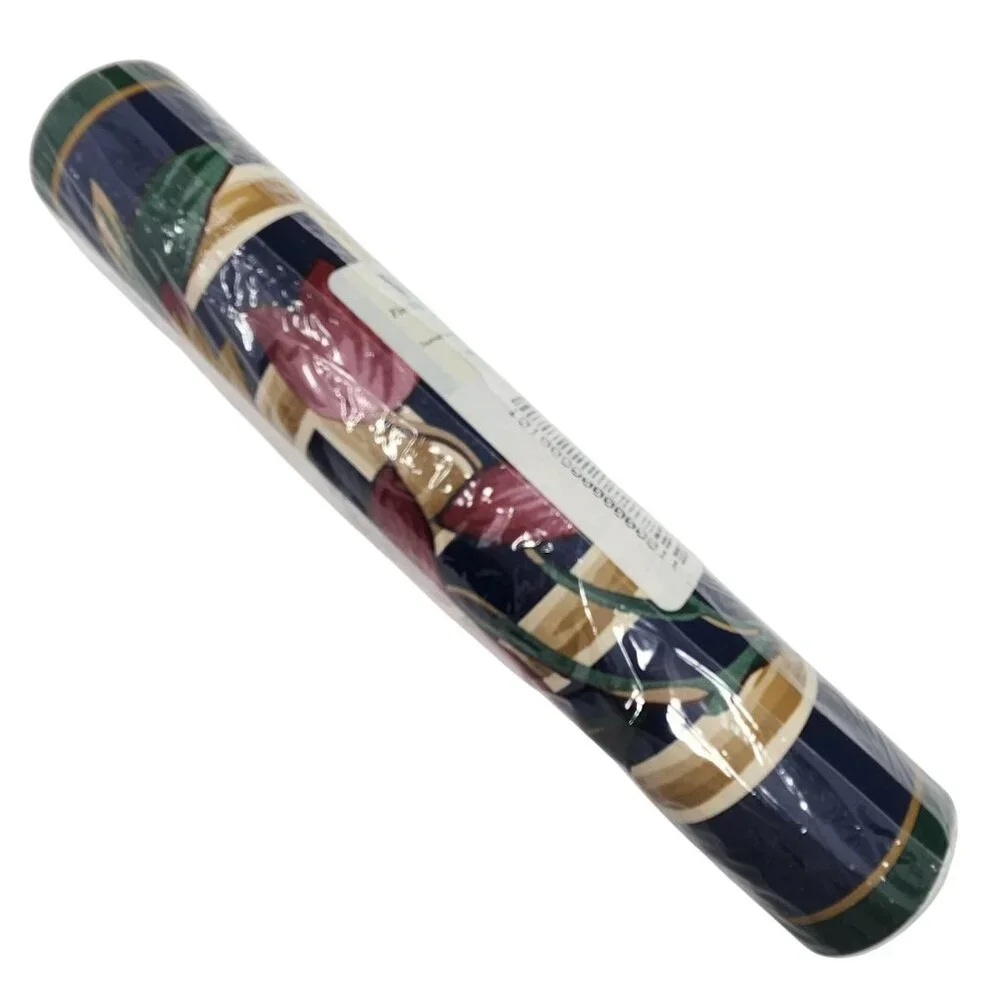 Waverly‎ Wallpaper Border 5 Yds Floral Butterfly Botanical Print Navy Blue Green